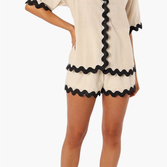 Petal and Pup Wilson Rickrack Trim Cotton Shirt & Shorts Set from Nordstrom - Picture 4 of 8